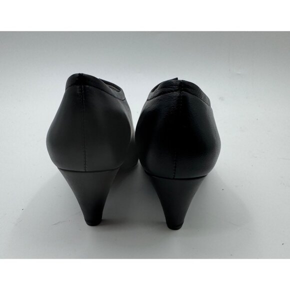 M. Gemi Alania Black Italian Leather Pointed Toe Heeled Shoes Size 7.5 or EU 38 - Picture 10 of 14
